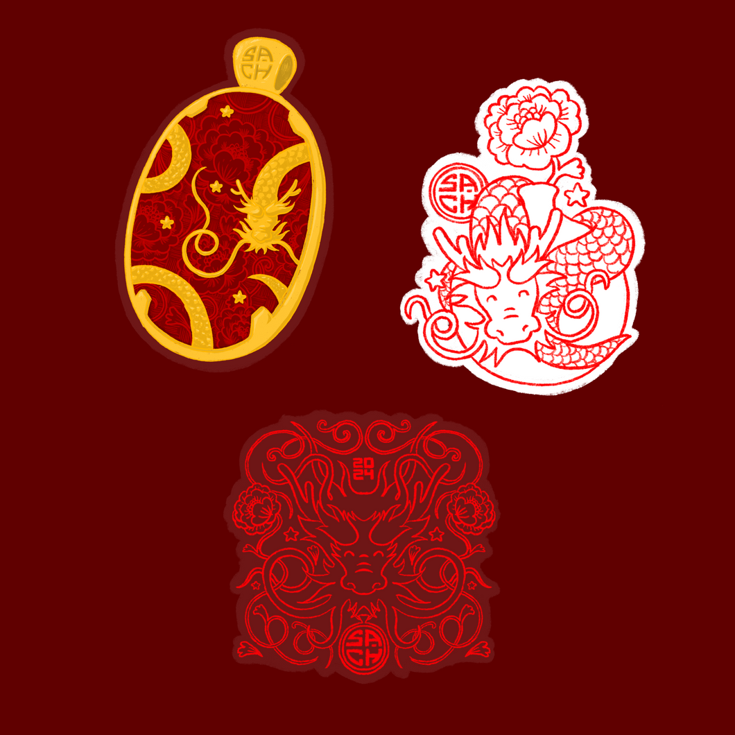 Year of the Dragon Sticker Set